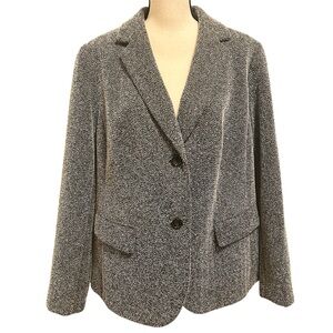 Talbots Herringbone Knit Black and White Blazer Women's Plus sixe 2X
